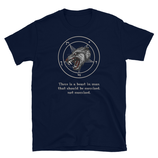 Beast in Man Quote Wolf Baphomet Shirt