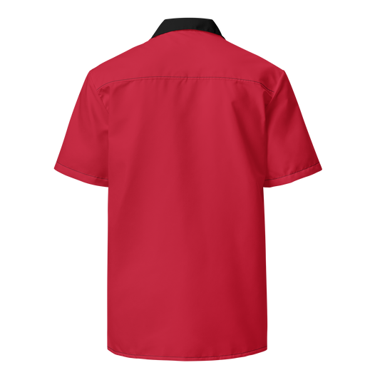 Baphomet Button Shirt in HellFire Red