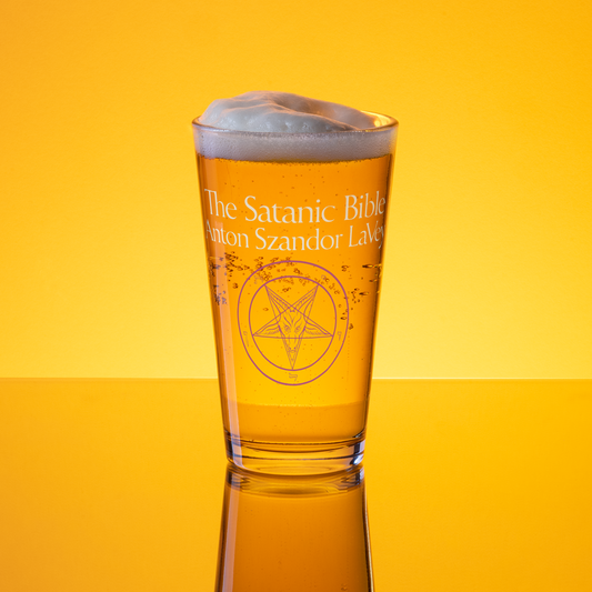 Satanic Bible Front Cover Pint Glass