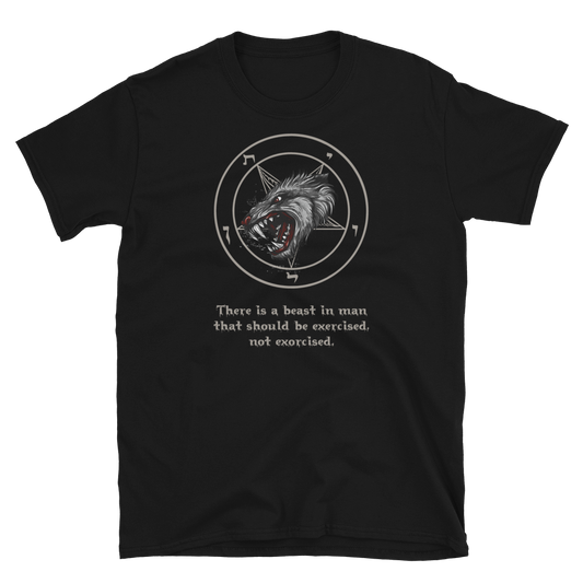 Beast in Man Quote Wolf Baphomet Shirt